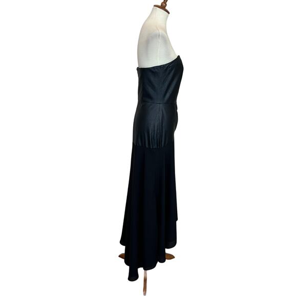 Shoshanna Rustin Black Faux Leather Gown SIZE 4 Formal Maxi Dress - Picture 9 of 15